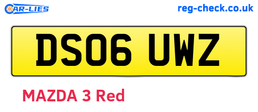 DS06UWZ are the vehicle registration plates.