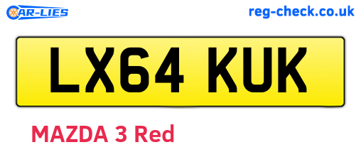 LX64KUK are the vehicle registration plates.