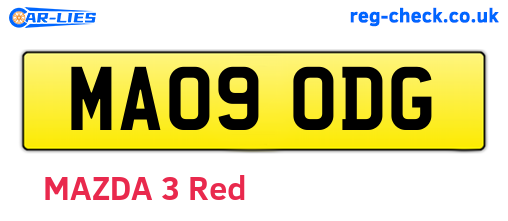 MA09ODG are the vehicle registration plates.