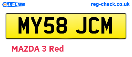 MY58JCM are the vehicle registration plates.