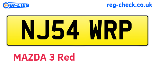 NJ54WRP are the vehicle registration plates.
