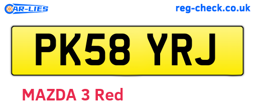 PK58YRJ are the vehicle registration plates.