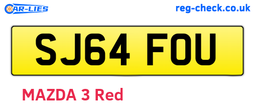 SJ64FOU are the vehicle registration plates.