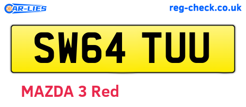 SW64TUU are the vehicle registration plates.