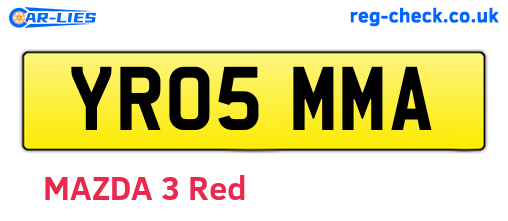 YR05MMA are the vehicle registration plates.