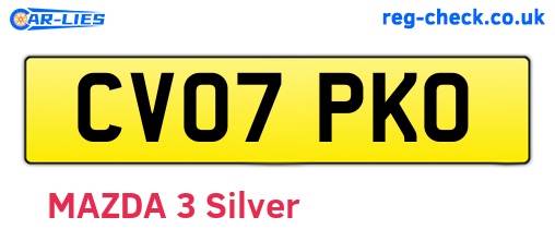 CV07PKO are the vehicle registration plates.