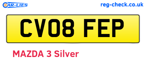 CV08FEP are the vehicle registration plates.