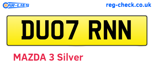 DU07RNN are the vehicle registration plates.