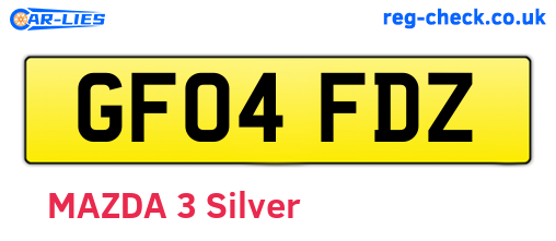 GF04FDZ are the vehicle registration plates.