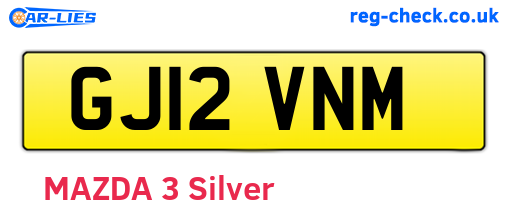 GJ12VNM are the vehicle registration plates.