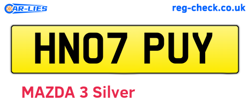 HN07PUY are the vehicle registration plates.