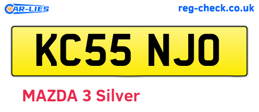KC55NJO are the vehicle registration plates.