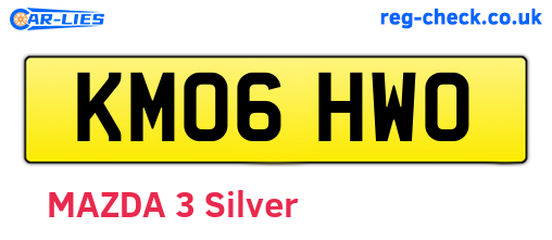 KM06HWO are the vehicle registration plates.