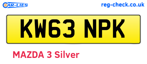 KW63NPK are the vehicle registration plates.