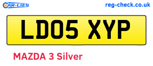 LD05XYP are the vehicle registration plates.