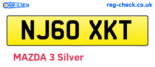 NJ60XKT are the vehicle registration plates.