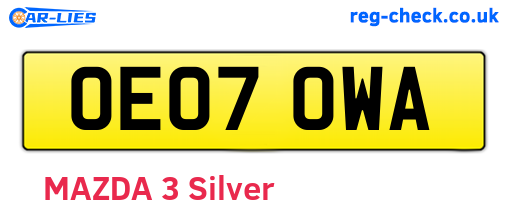OE07OWA are the vehicle registration plates.