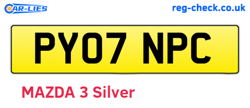 PY07NPC are the vehicle registration plates.