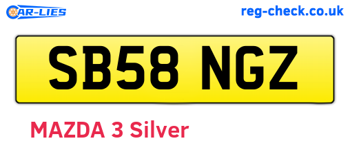 SB58NGZ are the vehicle registration plates.