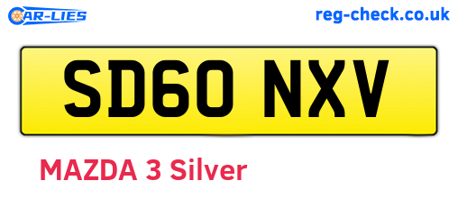 SD60NXV are the vehicle registration plates.