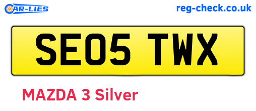 SE05TWX are the vehicle registration plates.