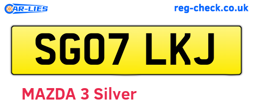 SG07LKJ are the vehicle registration plates.