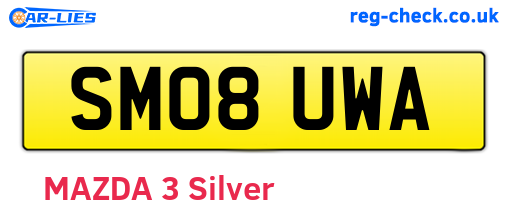 SM08UWA are the vehicle registration plates.