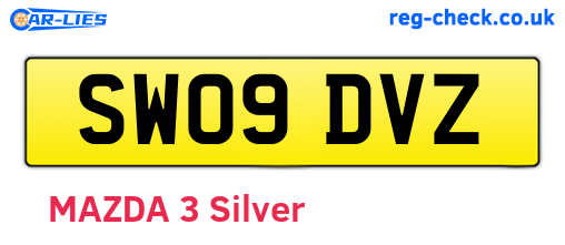 SW09DVZ are the vehicle registration plates.