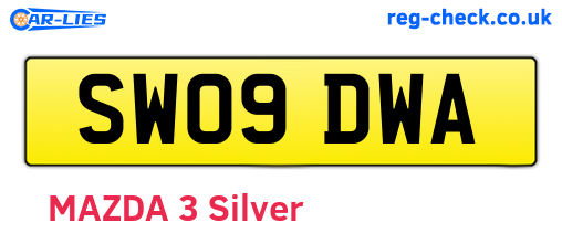 SW09DWA are the vehicle registration plates.