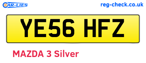 YE56HFZ are the vehicle registration plates.