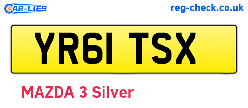YR61TSX are the vehicle registration plates.