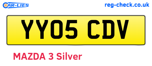 YY05CDV are the vehicle registration plates.