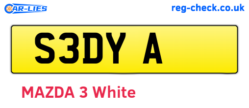 S3DYA are the vehicle registration plates.