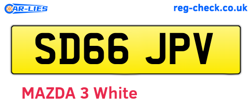 SD66JPV are the vehicle registration plates.