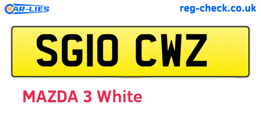 SG10CWZ are the vehicle registration plates.
