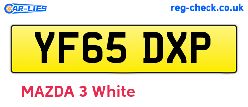 YF65DXP are the vehicle registration plates.