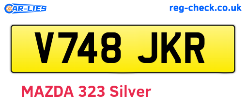 V748JKR are the vehicle registration plates.