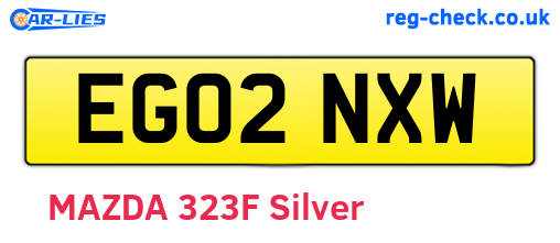 EG02NXW are the vehicle registration plates.
