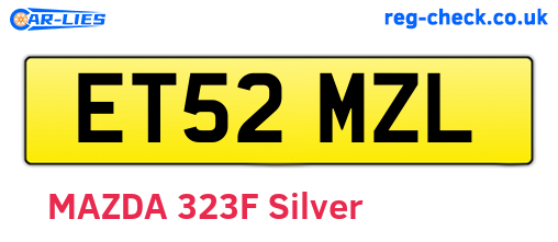 ET52MZL are the vehicle registration plates.