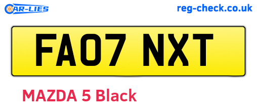 FA07NXT are the vehicle registration plates.