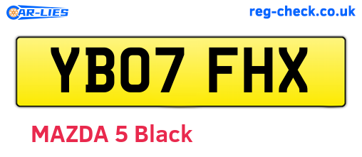YB07FHX are the vehicle registration plates.