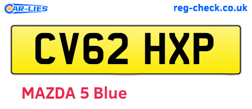 CV62HXP are the vehicle registration plates.