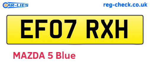 EF07RXH are the vehicle registration plates.