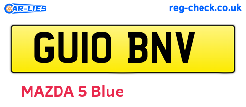 GU10BNV are the vehicle registration plates.