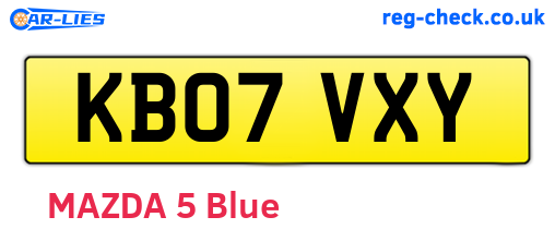 KB07VXY are the vehicle registration plates.