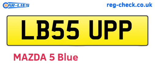 LB55UPP are the vehicle registration plates.