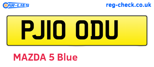 PJ10ODU are the vehicle registration plates.