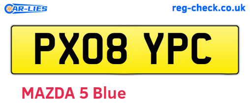 PX08YPC are the vehicle registration plates.