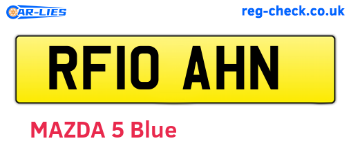 RF10AHN are the vehicle registration plates.