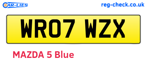 WR07WZX are the vehicle registration plates.